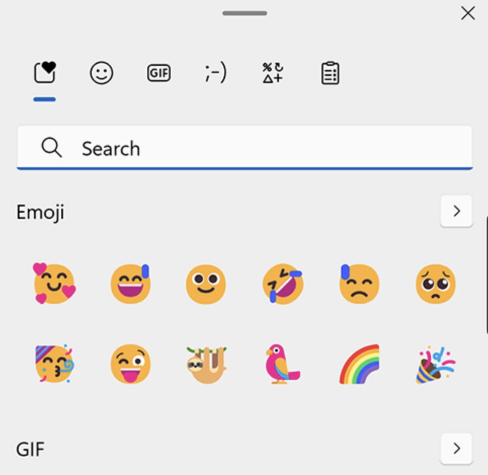 Windows 11 Emojis and GIFs Keyboard